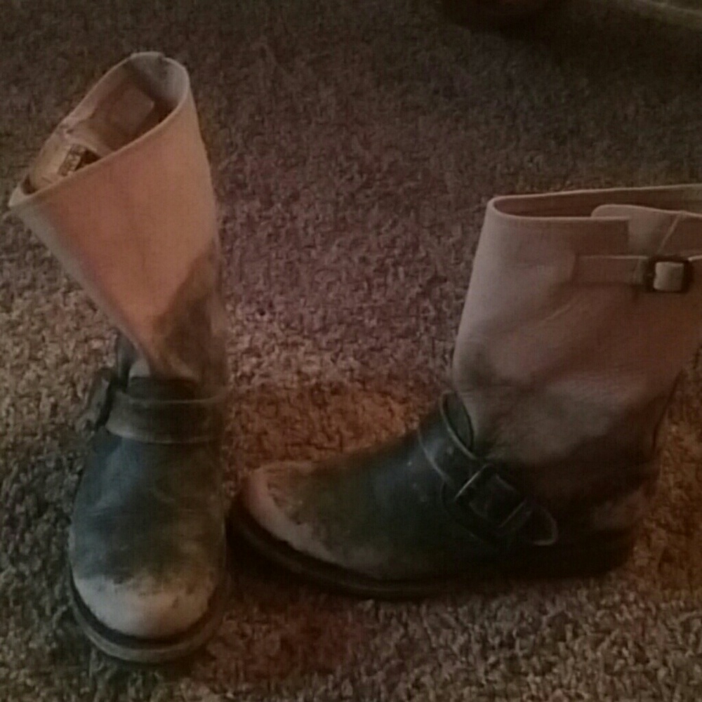 Frye engineer stonewash boots